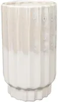 TS Collection bloempot faye keramiek 14x25cm off white - afbeelding 1