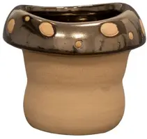 TS Collection bloempot funghi keramiek 14x11cm goud - afbeelding 1