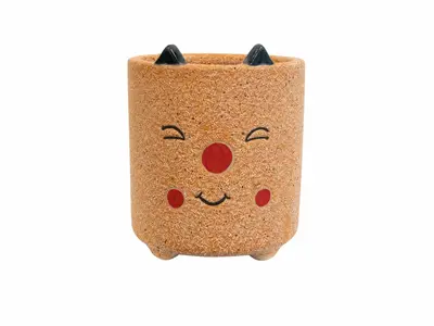 TS Collection bloempot happy steen 8x8cm oranje - afbeelding 1
