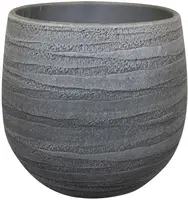TS Collection bloempot joyce keramiek 18x16cm anthracite - afbeelding 1
