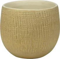 TS Collection bloempot  keramiek 15x13cm shiny sand - afbeelding 1