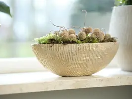 TS Collection bloempot  keramiek 15x13cm shiny sand - afbeelding 7
