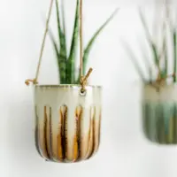 TS Collection bloempot  keramiek 7x8cm caramel - afbeelding 3