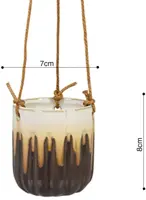 TS Collection bloempot  keramiek 7x8cm caramel - afbeelding 2