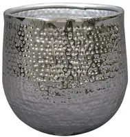 TS Collection bloempot kristy metaal 14x14cm zilver - afbeelding 1