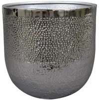 TS Collection bloempot kristy metaal 18x17cm zilver - afbeelding 1