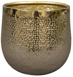 TS Collection bloempot kristy metaal 7x7cm goud