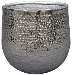 TS Collection bloempot kristy metaal 7x7cm zilver