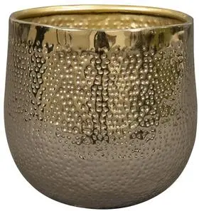 TS Collection bloempot kristy metaal 9x9cm goud