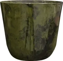 TS Collection bloempot  kunststof 35x32cm marble green - afbeelding 1