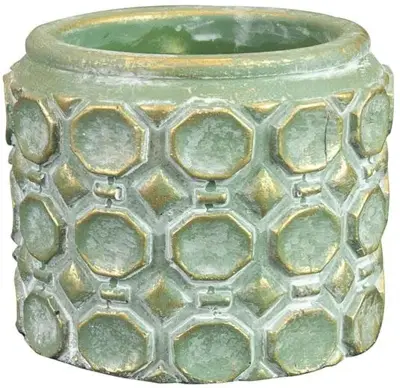 TS Collection bloempot  kunststof, steen 8x7cm groen
