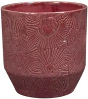 TS Collection bloempot lilia keramiek 13x13cm shiny cherry - afbeelding 1