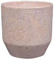 TS Collection bloempot lilia keramiek 13x13cm shiny coconut - afbeelding 1