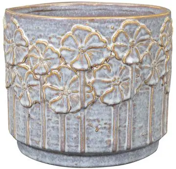 TS Collection bloempot lilou keramiek 11x9cm ice blue