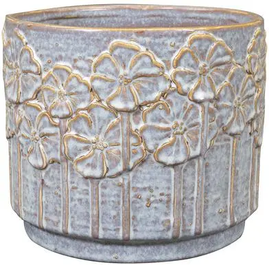 TS Collection bloempot lilou keramiek 13x11cm ice blue