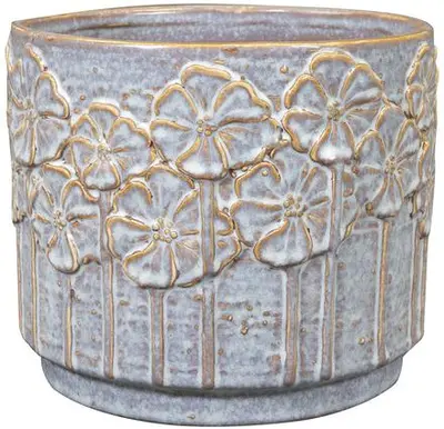 TS Collection bloempot lilou keramiek 14x13cm ice blue