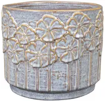 TS Collection bloempot lilou keramiek 17x14cm ice blue - afbeelding 1