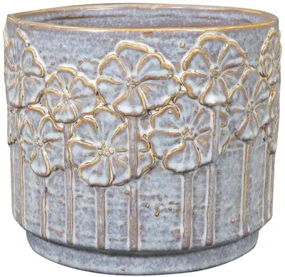 TS Collection bloempot lilou keramiek 17x14cm ice blue - afbeelding 2