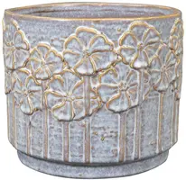 TS Collection bloempot lilou keramiek 17x14cm ice blue - afbeelding 2