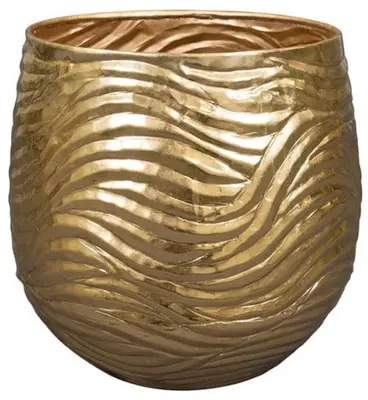 TS Collection bloempot marlie metaal 21x21cm gold - afbeelding 1