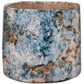 TS Collection bloempot masha keramiek 12x12cm kobalt