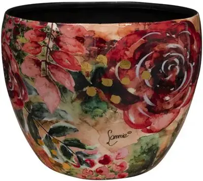 TS Collection bloempot  metaal 21x16cm 