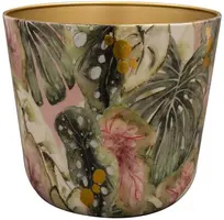 TS Collection bloempot monstera kunststof, metaal 23x20cm mystery kopen?