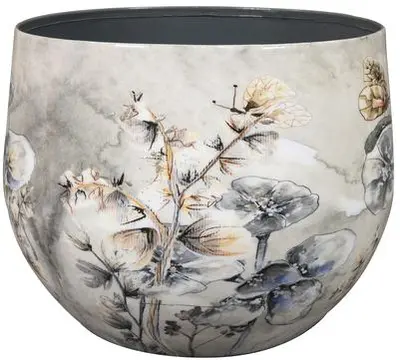 TS Collection bloempot moonlight meadow metaal 15x13cm moonlight
