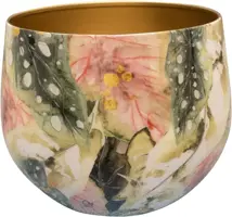 TS Collection bloempot mystery metaal 17x14cm monstera