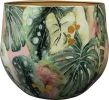 TS Collection bloempot mystery metaal 24x21cm monstera
