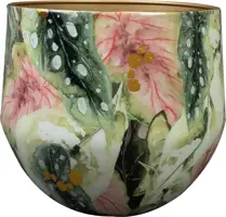 TS Collection bloempot mystery metaal 28x25cm monstera