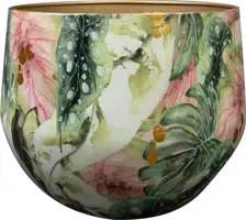 TS Collection bloempot mystery metaal 33x28cm monstera
