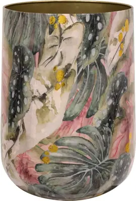 TS Collection bloempot mystery metaal 34x40cm monstera