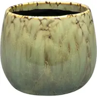 TS Collection bloempot odile keramiek 10x8cm groen - afbeelding 1