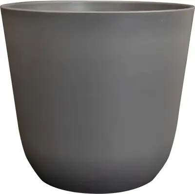 TS Collection bloempot palermo kunststof 13x12cm grijs - afbeelding 1