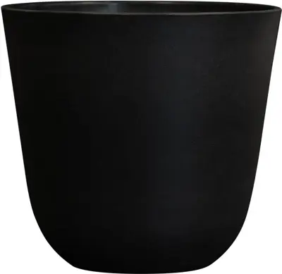 TS Collection bloempot palermo kunststof 13x12cm zwart - afbeelding 1