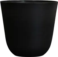TS Collection bloempot palermo kunststof 13x12cm zwart - afbeelding 1