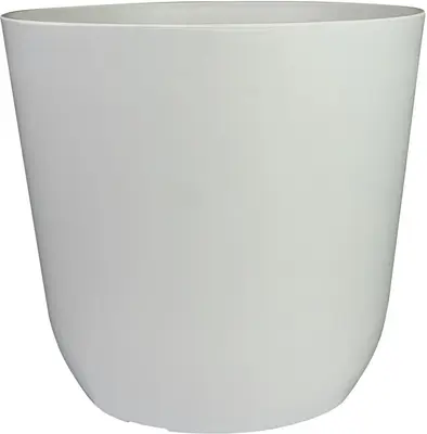 TS Collection bloempot palermo kunststof 17x15cm wit - afbeelding 1