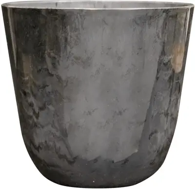 TS Collection bloempot palermo kunststof 30x28cm marble grey - afbeelding 1