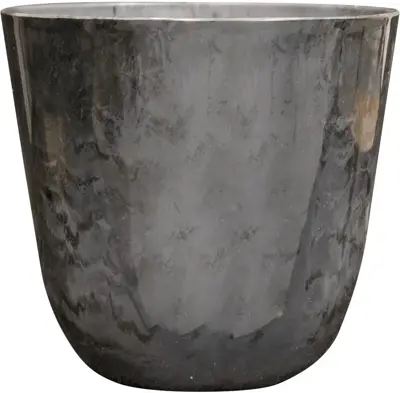 TS Collection bloempot palermo kunststof 35x32cm marble grey