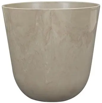 TS Collection bloempot palermo kunststof, steen 21x19cm clay - afbeelding 1