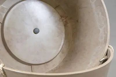 TS Collection bloempot palermo kunststof, steen 36x15cm clay - afbeelding 3