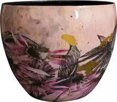 TS Collection bloempot polly metaal 21x16cm pink