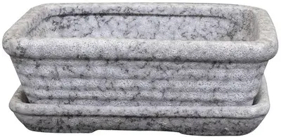 TS Collection bloempot riki keramiek 17x6cm stone