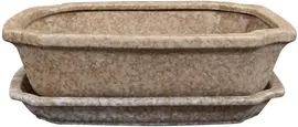 TS Collection bloempot riki keramiek 23x9cm sand - afbeelding 1