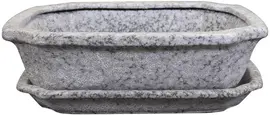 TS Collection bloempot riki keramiek 27x11cm stone - afbeelding 1