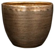TS Collection bloempot rowen metaal 15x12cm gold - afbeelding 1