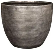 TS Collection bloempot rowen metaal 15x12cm lead - afbeelding 1