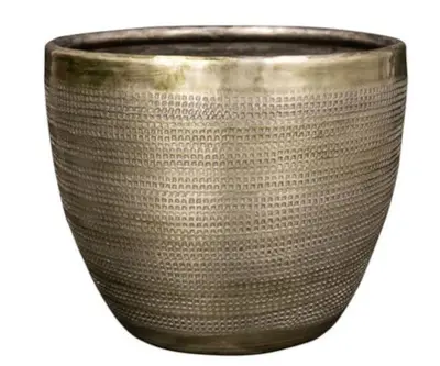 TS Collection bloempot rowen metaal 15x12cm new green - afbeelding 1