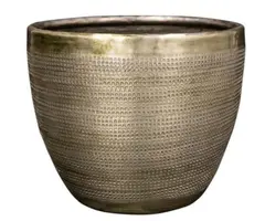 TS Collection bloempot rowen metaal 15x12cm new green - afbeelding 1